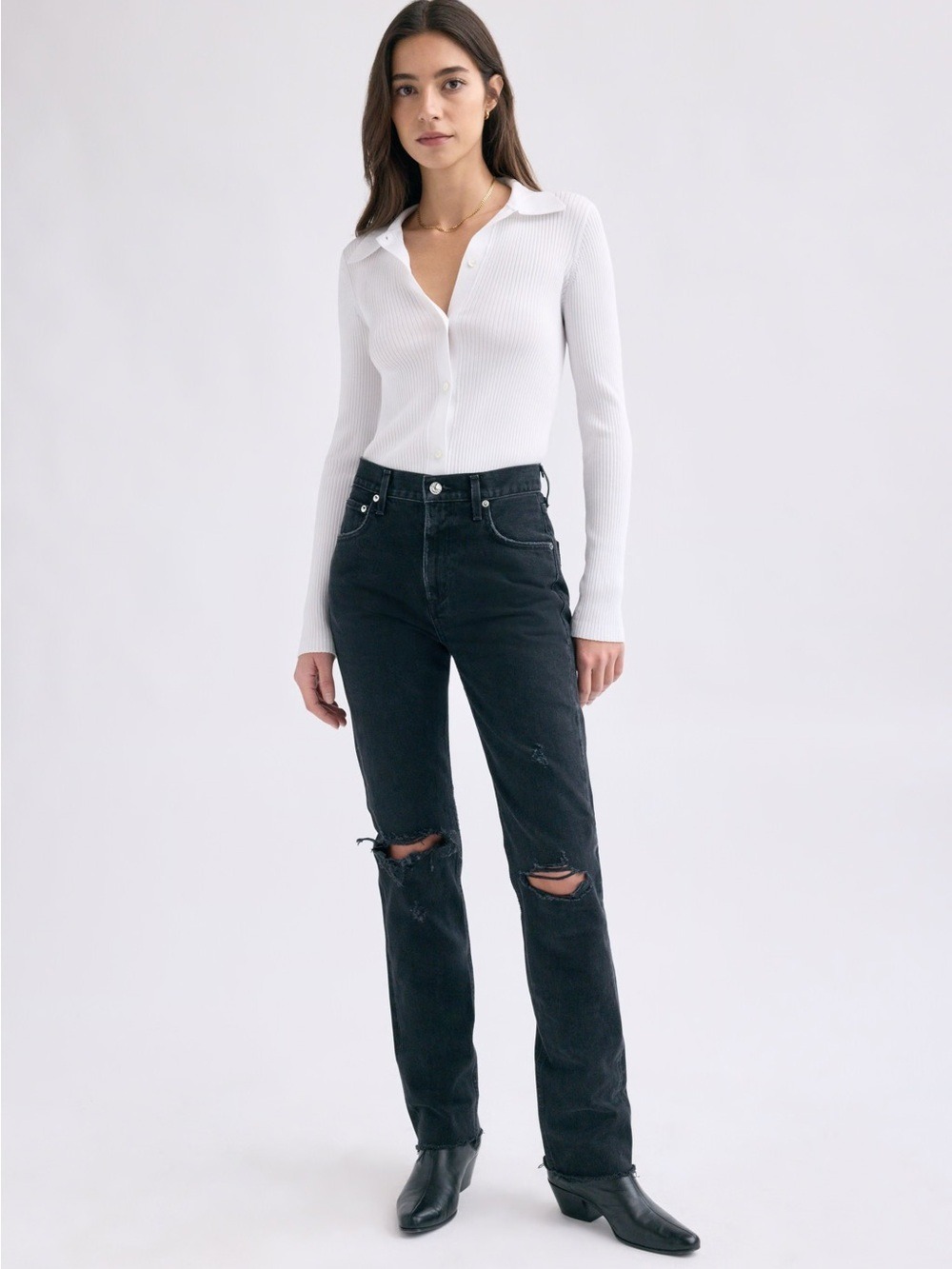 Agolde Cherie Jeans Size 25 Distortion Black